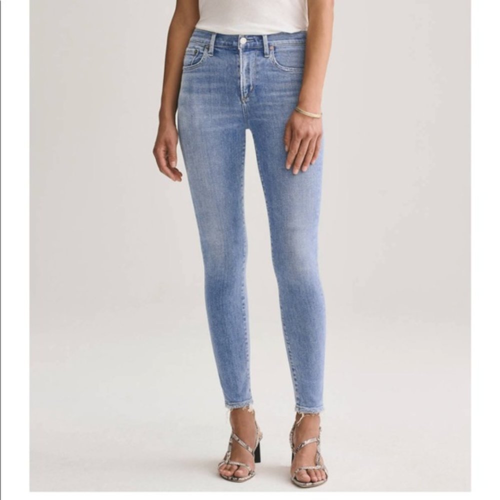 AGOLDE Sophie Mid-Ride Skinny Ankle Jeans Sz 27 Light Denim Wash